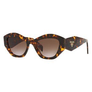 New PRADA Havana Rectangle SPR07Y VAU-6S1 Sunglasses Women